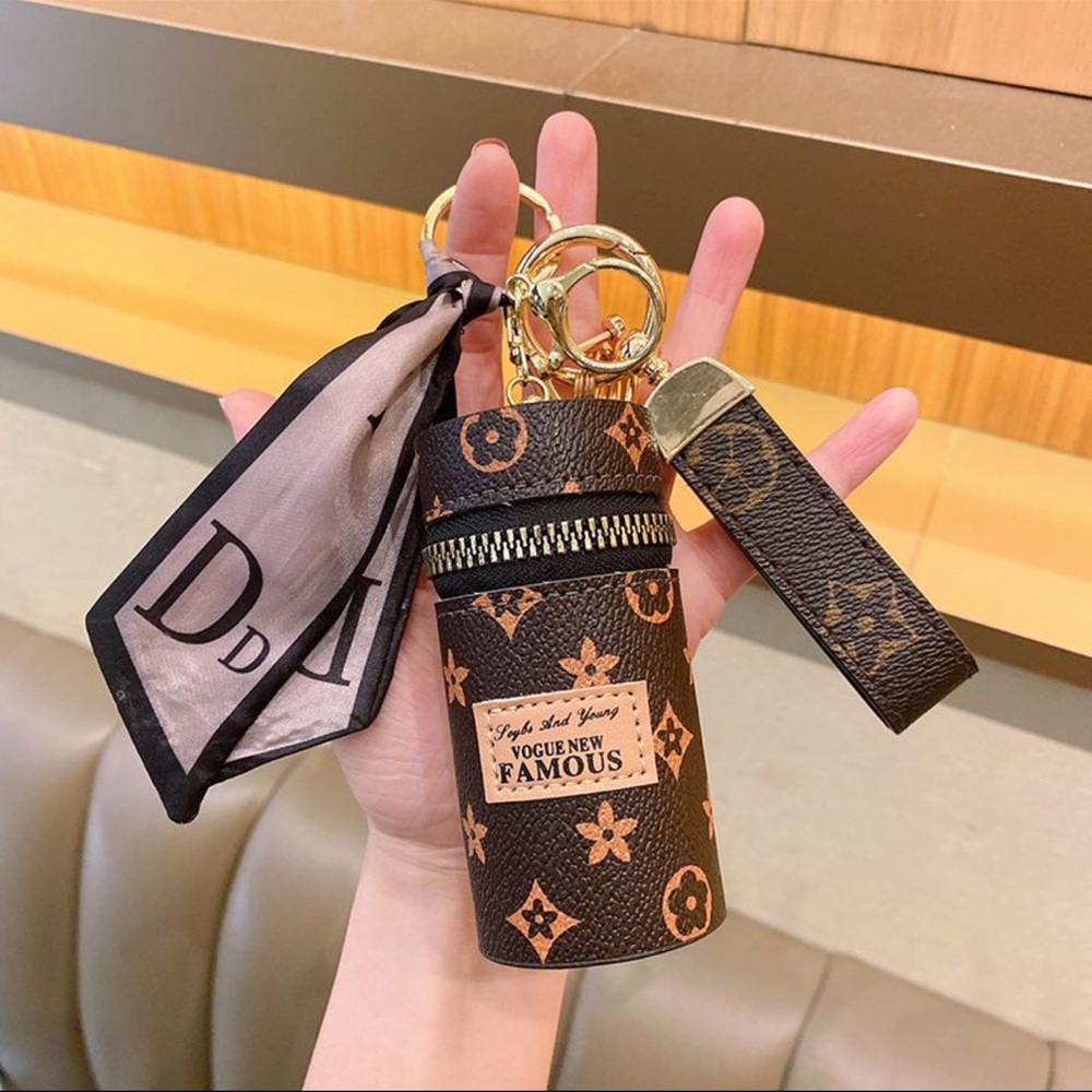 Brown Patterned Key & Card Holder